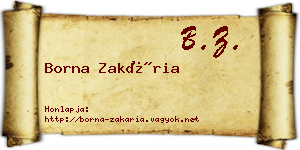 Borna Zakária névjegykártya